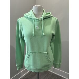 Adidas Women's XS Essential Fleece Mint Green Hoodie Sweatshirt Pullover